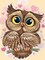 Owl in Love WD296 5.9 x 7.9 inches Wizardi Diamond Painting Kit